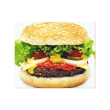Cheeseburger Sträckt Canvastryck