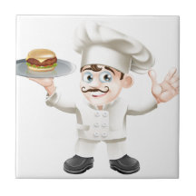 Cheeseburgerkock Kakelplatta Av Kerami