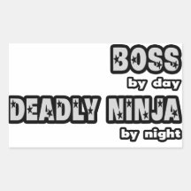 Chef vid dagen… dödligt Ninja vid natt Rektangelformat Klistermärke