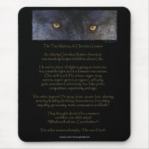 CHEROKEE SAGAkonst Mousepad för TVÅ VARGER Musmatta