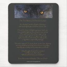 Cherokee vishetsaga Mousepad för två varger Mus Matta