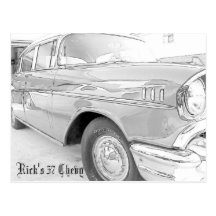 Chevy 1957 Bel Air Vykort