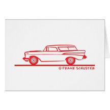 Chevy Nomad 1957 Bel Air Hälsnings Kort