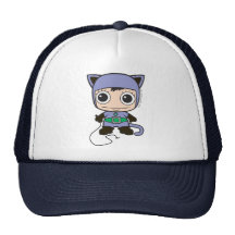 Chibi kattkvinna trucker keps