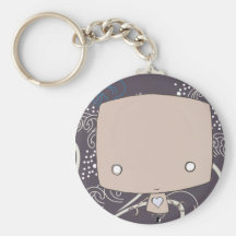 Chibi robot (lilor vinkar kimonotrycket), nyckelring