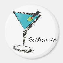 chic aqua martini kylskåpsnagnet