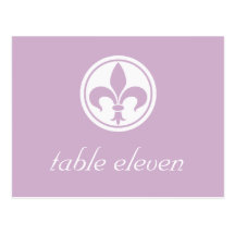 Chic Fleur De Lis Bordlägga vykort, lila