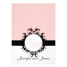 Chic franska damastast Monograms som gifta sig inb