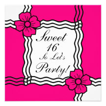 chic invite<Sweet 16 Anpassningsbara Tillkännagivanden