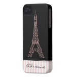 Chic personlig för Paris Eiffel tornklotter Case-Mate iPhone 4 Skal