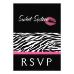 Chic samtidat sweet sixteensvarskort anpassade inbjudningskort