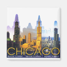 CHICAGO HÄRLIGA LANDMARKS MAGNETER FÖR KYLSKÅP