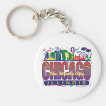 Chicago-Konfettiar Nyckelring