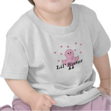 Chick & hjärtor för Lil syster rosa T Shirt