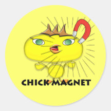 Chickmagnet Rund Klistermärke