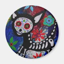 Chihuahua Diameter De los Muertos vid Prisarts Kylskåpsnagnet