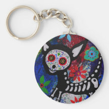 Chihuahua Diameter De los Muertos vid Prisarts Nyckel Ring