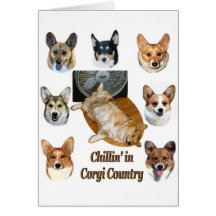 Chillin i Corgiland Hälsningskort