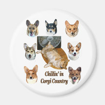 Chillin i Corgiland Kylskåpmagneter