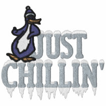 Chillin pingvin broderade pikétröjor
