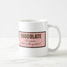 Choklad ifrågasätter kaffe muggar