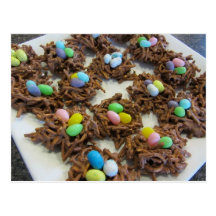 Chokladfågeln bygga bo kakor vykort