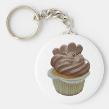 Chokladmuffin med hjärtor nyckelring
