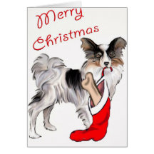 Christmas_Papillon Hälsningskort