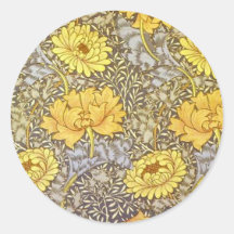 chrysanthemum av William Morris Runda Klistermärken
