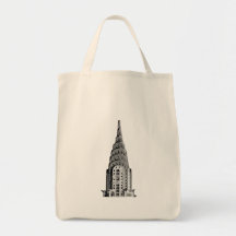 Chrysler byggnadkupol tote bags