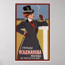Cigarettsnäckor av Isadzhanov annons~ Moscow 1900 Affischer