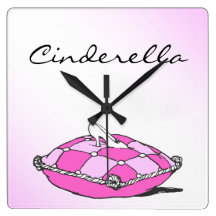 Cinderella häftklammermatarerosor kudder anpassnin väggklocka