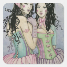 Circus Friends Square Stickers