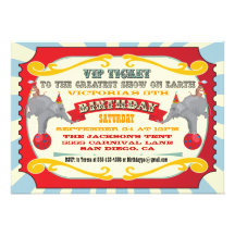 Circus or Carnival Ticket Birthday Invitation