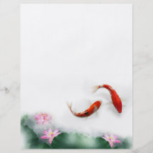 Cirkla av den orientaliska zenen Feng Shui Koi & l Full Färg Flygblad