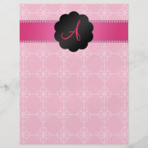 Cirklar rosa retro för Monogram Flygblad