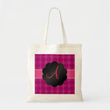 Cirklar rosa retro för Monogram Tote Bags