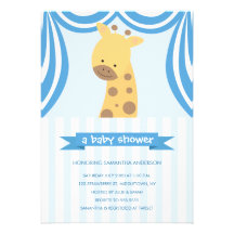Cirkusgiraffbaby shower Inviation - pojke Anpassade Tillkännagivande