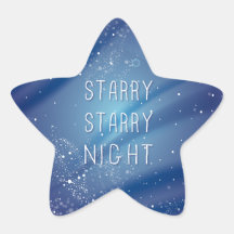 Citationstecken för dröm för Starry natt för blått Klistermärke
