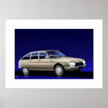 Citroen GS Pallas affischillustration