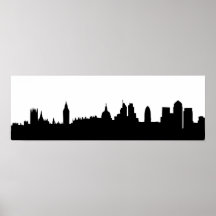 Cityscape för London horisontsilhouette Affisch