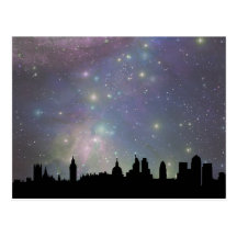 Cityscape för London horisontsilhouette Vykort