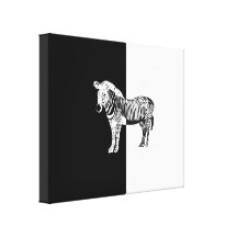 Classic zebra black and white stretched canvas print