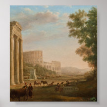 Claude Lorrain - fördärvar av det romerska fora Print
