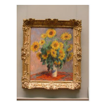 Claude Monet bukett av den solrostekniken 1908 Vykort