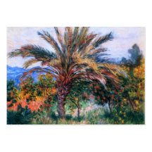 Claude Monet: Palmträd på Bordighera Visitkort Mallar