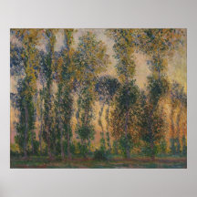 Claude Monet - Poplars på Giverny, soluppgång Affischer