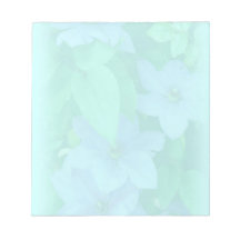 Clematis-Dämpad blommigt för Aqua blått Memo Pad