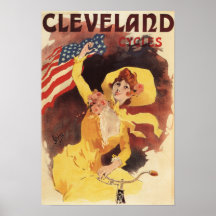 Cleveland cyklar amerikanflickan i gult posters