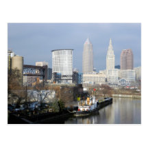 Cleveland Ohio River beskådar vykortet